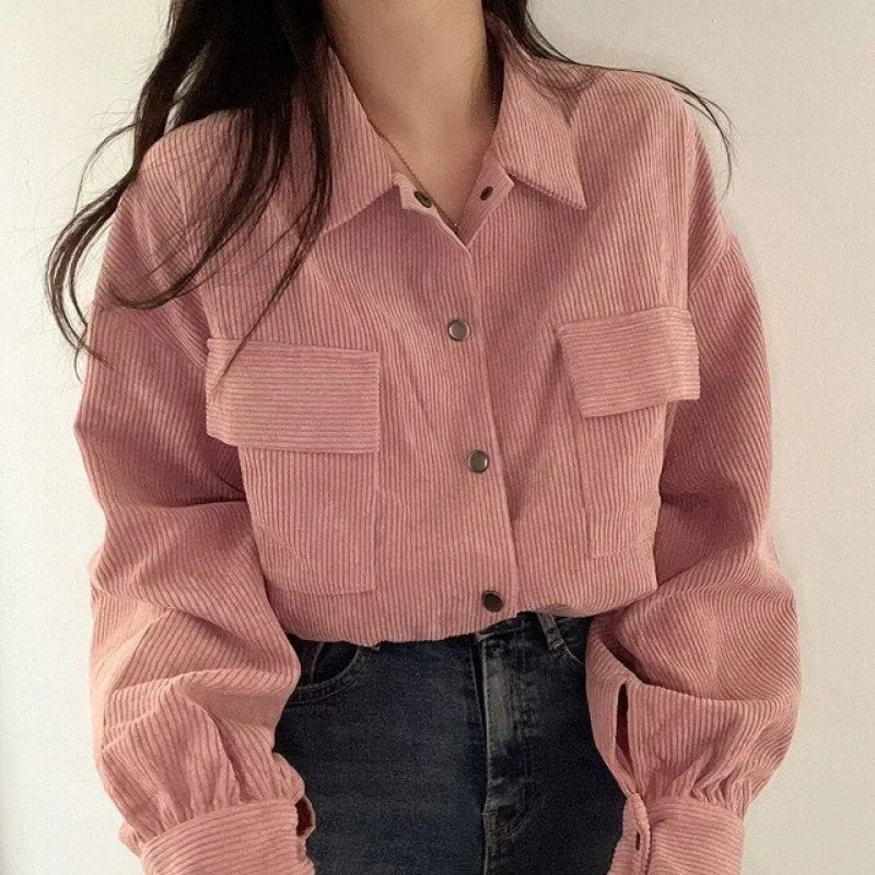Blusa Vintage em Veludo Cotelê