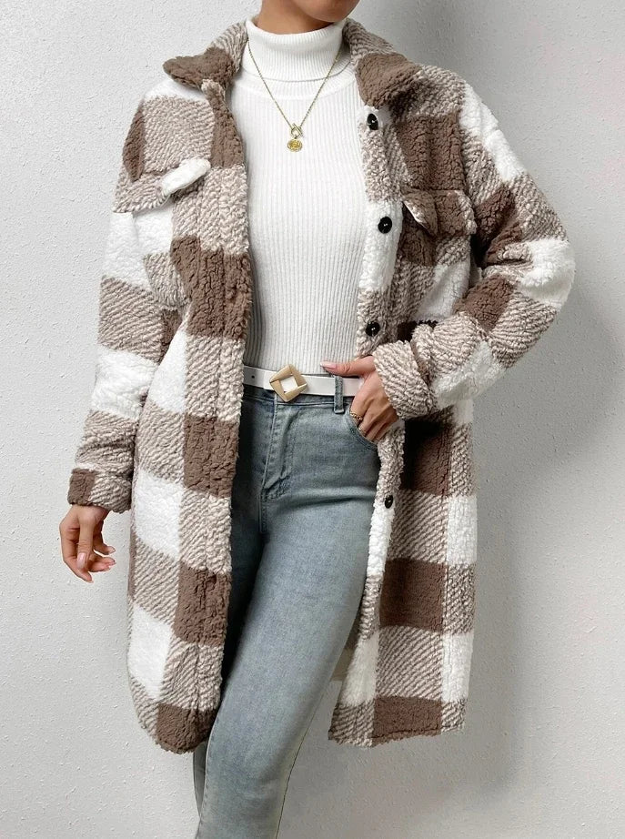Casaco Comfy Xadrez Longo