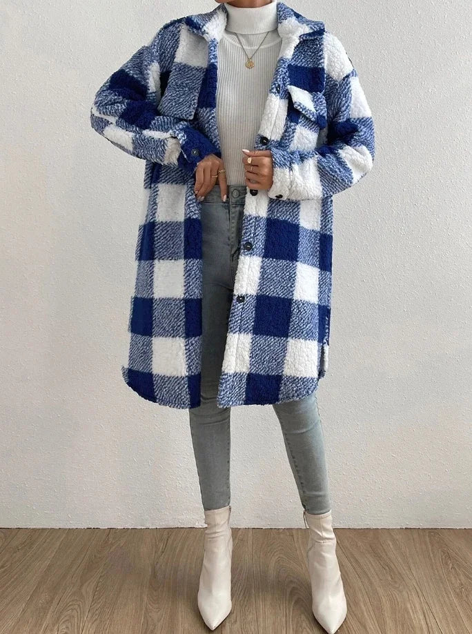 Casaco Comfy Xadrez Longo
