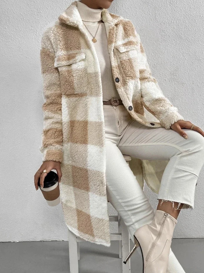 Casaco Comfy Xadrez Longo