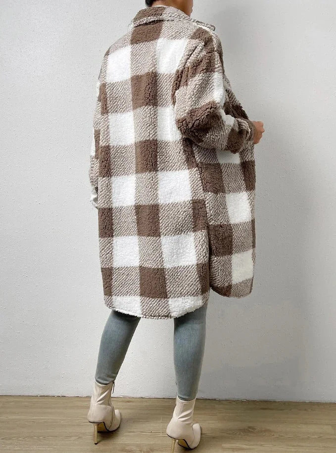 Casaco Comfy Xadrez Longo