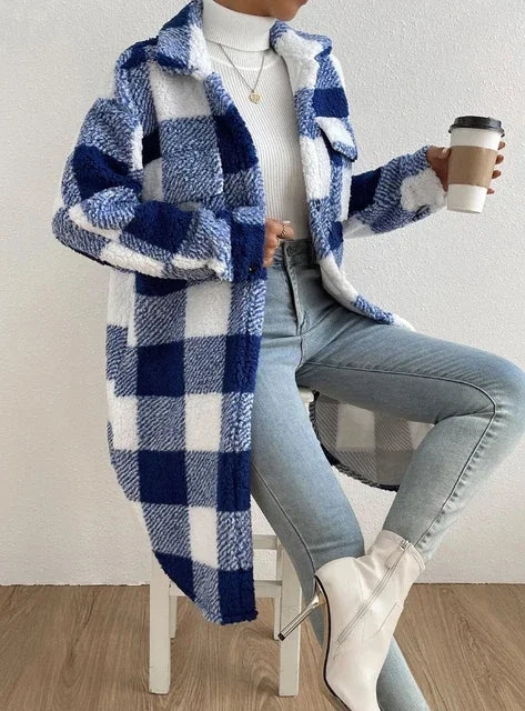 Casaco Comfy Xadrez Longo