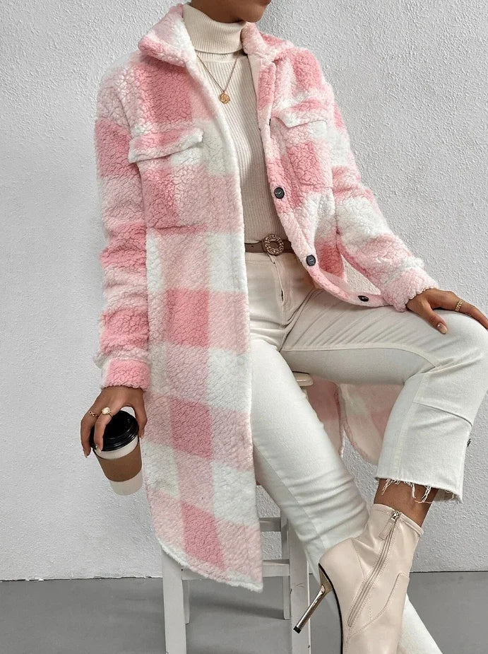 Casaco Comfy Xadrez Longo