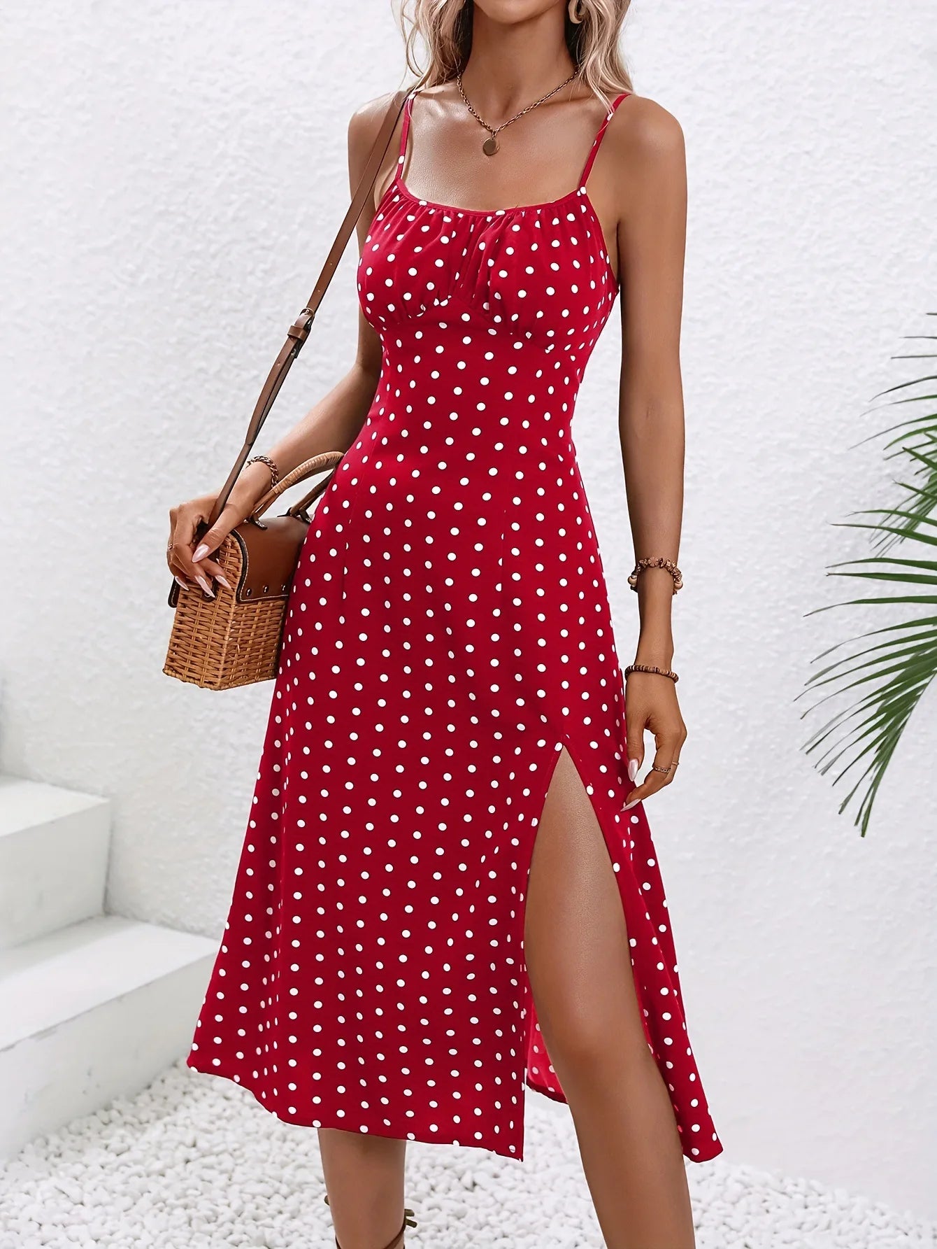 Vestido Alça Poá Floral