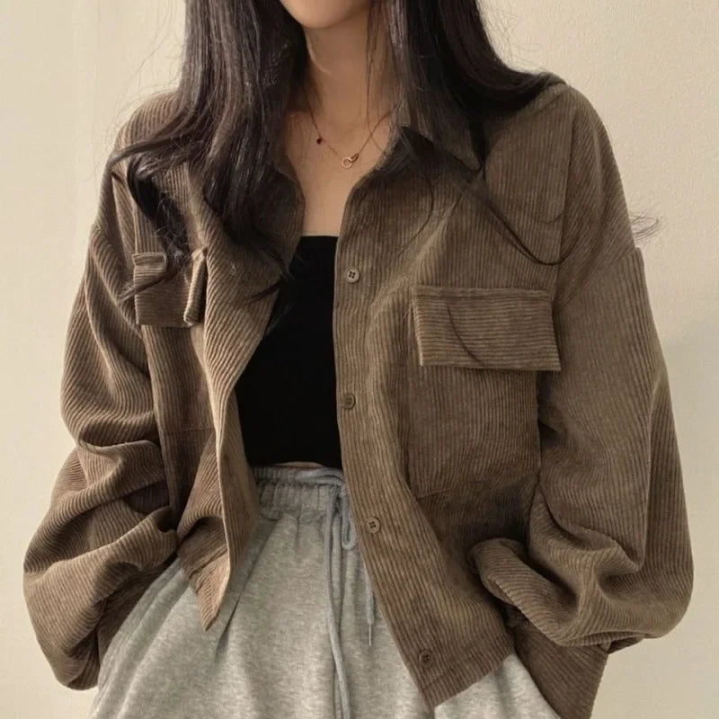 Blusa Vintage em Veludo Cotelê
