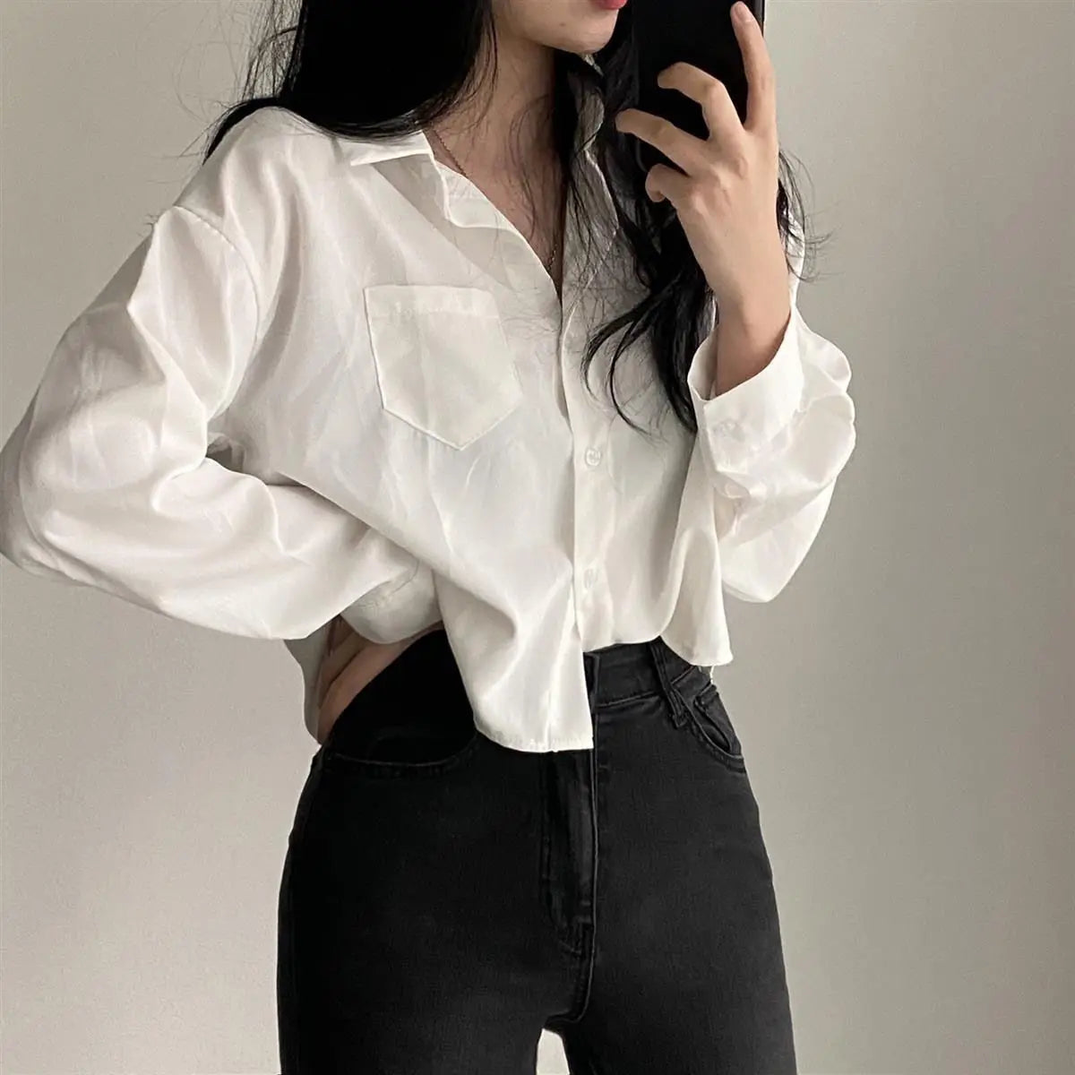 Camisa Cropped Minimalista