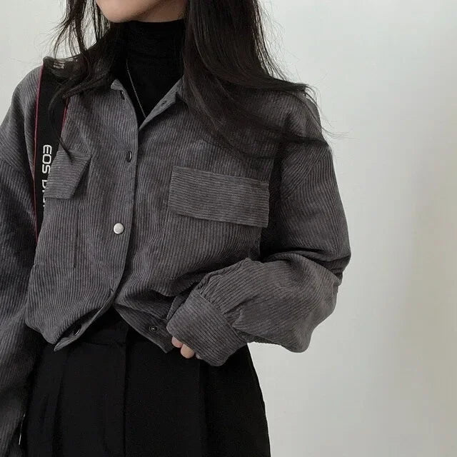 Blusa Vintage em Veludo Cotelê