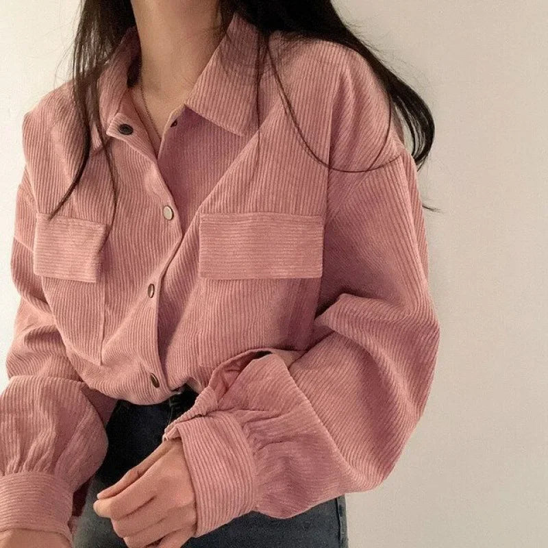 Blusa Vintage em Veludo Cotelê