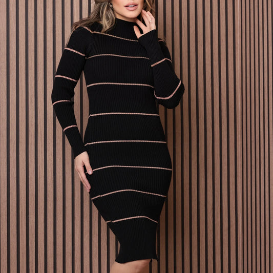 Vestido Listrado Tricot