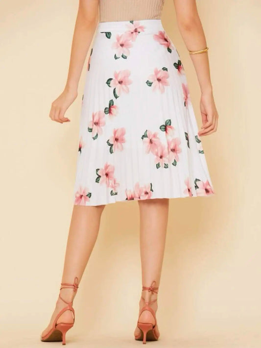 Saia Plissada Floral