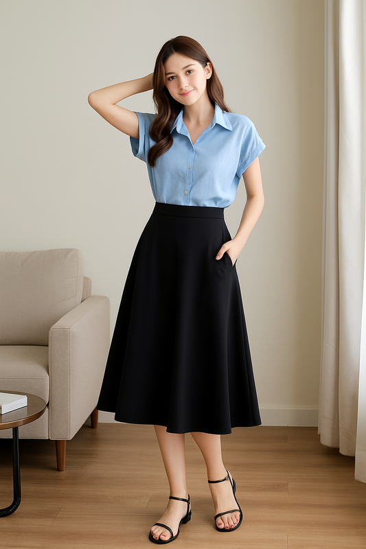 Saia Slim Cintura Alta Elegance