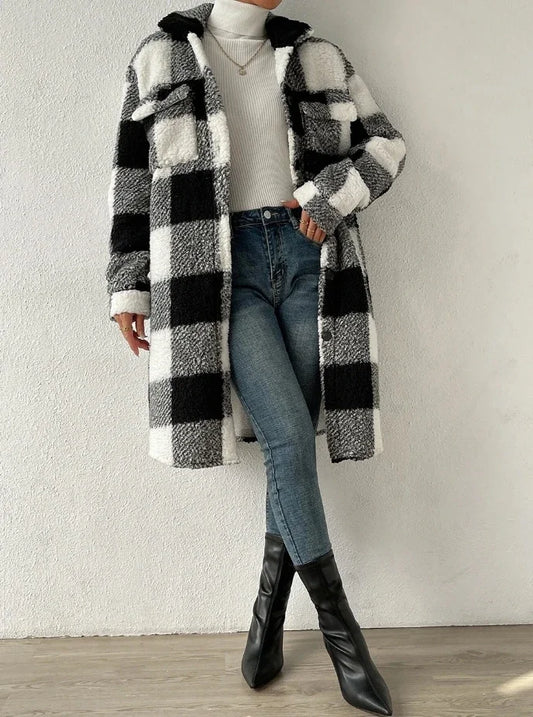 Casaco Comfy Xadrez Longo