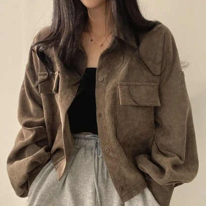 Blusa Vintage em Veludo Cotelê